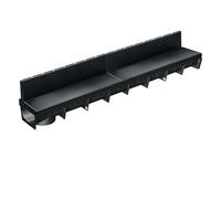 Caniveau Extérieur 1m avec Grille à Fente en PP recyclé Classe A15 (1m) MEAPARK - Système de Drainage pour Terrasse, Piscine, Jardin, Garage - Largeur utile 10cm