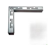 Caniveau Exterieur Caniveau de Drainage D'angle à 90 Degrés, Accessoires de Caniveau en Acier Inoxydable Robuste, Tuyau de Drainage de 25 X 25 cm et Grille pour Allée de Jardin(3.5x3cm(1 3/8x1 1/8"))