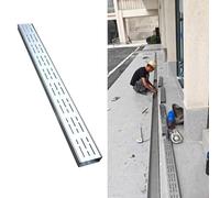 Caniveau Exterieur Caniveau de Drainage Français 3,5x3 4x4 5x3 5x5 6x4 7x5 8x4 10x5 15x5 Cm, Système de Drainage de Tranchée en Acier Inoxydable 304 pour Cour, Caniveau de Drainage Linéaire(W8cmxH5cm(