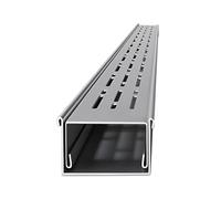 Caniveau Exterieur Caniveau De Tranchée En Acier Inoxydable, Caniveau Extérieur Avec Grille De Drainage Linéaire Pour Cour, Allée, Terrasse, Piscine, Trottoir, Kit De Gouttière Mince Épissable(L 100x