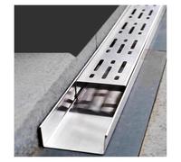 Caniveau Exterieur Caniveaux De Drainage De Jardin Étroits pour Extérieur, Drain De Canal De Profil Bas en Acier Inoxydable, Eau De Pluie Et Égout De Drainage Fossé pour Patio Cour Trottoir Paysage(L