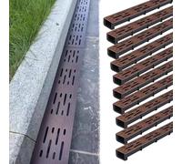 Caniveau Exterieur Caniveaux Et Grilles de Drainage Étroits de 5 Cm, Kit de Crépines pour Trottoir, Allée, Garage, Terrasse, Siphon de Sol pour Jardin, Cour, Balcon et Locaux Commerciaux(10pcs)