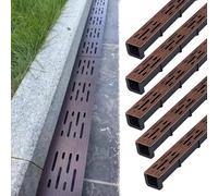 Caniveau Exterieur Caniveaux Et Grilles de Drainage Étroits de 5 Cm, Kit de Crépines pour Trottoir, Allée, Garage, Terrasse, Siphon de Sol pour Jardin, Cour, Balcon et Locaux Commerciaux(5pcs)