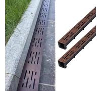 Caniveau Exterieur Caniveaux Et Grilles de Drainage Étroits de 5 Cm, Kit de Crépines pour Trottoir, Allée, Garage, Terrasse, Siphon de Sol pour Jardin, Cour, Balcon et Locaux Commerciaux(2pcs)