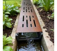Caniveau Exterieur Caniveaux et Grilles de Drainage Extra-étroits, Kit de Crépines Fines et Peu Profondes en Acier Inoxydable 304, Grille de Caniveau pour Allée de Jardin Et Trottoir(10pcs)