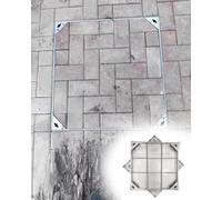 Caniveau Exterieur Couvercle de Regard de Siphon de Sol Invisible en Acier Inoxydable 304, Couvercle de Fosse Septique Souterraine Professionnel, Couvercle D'inspection Universel Robuste(45x45x8cm/17.