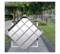 Caniveau Exterieur Couvercle de regard encastré carré en acier inoxydable 304, couvercle de puits d'eau de pluie extérieur, avec cadre for fosse septique, couvercle de réservoir d'eaux usées JA(25.6x3