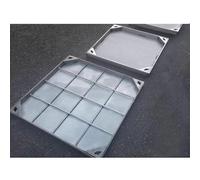 Caniveau Exterieur Couvercle de Regard Invisible Commercial, Couvercle de Fosse septique en métal Robuste avec Base, Couvercle de Drain de Sol carré en Acier Inoxydable(19.7x35.4in/50x90cm)