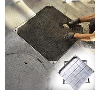 Caniveau Exterieur Couvercle de regard invisible - Couvercle robuste for bassin d'égout et fosse septique | Couvercle utilitaire antirouille | Aménagement sans joint for pelouse, allée et jardin(85X85