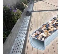 Caniveau Exterieur Couvercles de Drain pour Patio extérieur/systèmes de grilles françaises de 1 m de Long, crépines de Drainage d'évier, fossé d'égout, gouttière de Pluie, tranchée de draina