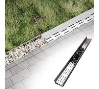 Caniveau Exterieur Couvercles de drains extérieurs Robustes avec Grille, Couvercle supérieur en Galets, Drainage décoratif pour Trottoir de Jardin, kit en Acier Inoxydable