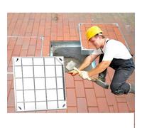 Caniveau Exterieur Couvercles de fosse septique en acier inoxydable, couvercle de regard carré personnalisable et cadre avec base, couvercle de bassin d'égout invisible for allées, cours, jardins, qua