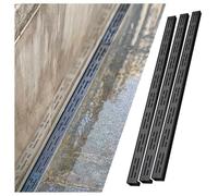 Caniveau Exterieur de Drainage Français 3,5x3 5x5 7x5 10x5 15x5cm, Système de Drainage de Tranchée Linéaire en Acier Inoxydable 304 pour Terrasse de Jardin de Cour, W*H-15x8cm, 3 PCS Noir