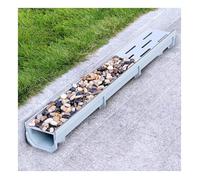 Caniveau Exterieur Drain De Tranchée Extérieur En Résine Avec Grille En Acier Inoxydable - Large Canal De Drainage De 15 Cm Pour Trottoir, Cour, Garage, Kit De Crépine D'eau De Pluie(39.4x5.9x2.36 in)