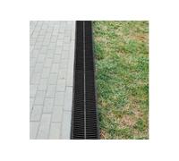 VEVOR Kit Caniveau Extérieur, Lot de 3, Système de Drainage Tranchée Grille en Plastique PEHD 15 x 13 x 100 cm, avec 3 Embouts, Connexion à Emboîtement, pour Drain Jardin, Allée, Piscine, Passerelle
