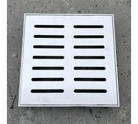 Caniveau Exterieur Grille de Drainage Carrée 10x10 15x15 20x20 25x25 30x30 40x40 50x50 60x60 Cm, Couvercle de Drainage Extérieur en Acier Inoxydable 304 pour Cour, Égout, Garage(50cmx50cm(19 3/4"x19 3