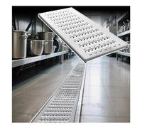 Caniveau Exterieur Grille De Drainage en Acier Inoxydable 304 pour Jardin, Terrasse, Cuisine, Cour, Clôture, Grille De Drainage Antidérapante pour Eaux Usées(58x30x2.5cm)