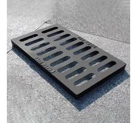 Caniveau Exterieur Grille de Drainage en Fonte Robuste pour Cour, Couvercle de Drain de Sol de Sous-sol Rectangulaire Durable, Grille de Drainage D'égout Amovible pour Bloquer Les Débris(50x35x3cm/19.