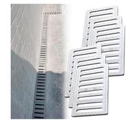 Caniveau Exterieur, Grille de drainage et couvercle de drain pour évier de sol commercial, lot de 1, 2, 4, 5, 6 et 8 systèmes de canaux de drainage carrés en résine polymère pour allées, pour gouttiè