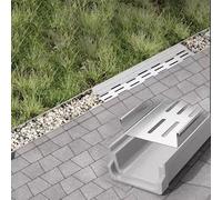 Caniveau Exterieur Grille de Drainage étroite de 10 cm de Large, système de tranchée décorative pour Remplissage de Galets et de Pierres de Pluie, kit d'auge extérieure avec Grille métalliqu