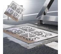 Caniveau Exterieur Grille de Drainage Extérieure, Grille de Drainage Carrée Décorative avec Base, Couvercles de Bonde en Métal Robuste pour Jardin et Allée(25x25x2cm (9.8x9.8x0.8in))