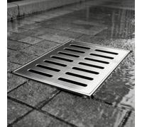 Caniveau Exterieur Grille de Drainage Extérieure pour Pavés de Cour, Siphon de Sol Carré Robuste avec Base, Grille de Drainage Décorative, Plaque de Puits D'eau Pluviale(10x10cm (4x4in))