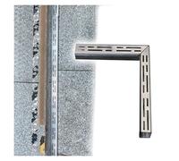 Caniveau Exterieur Grille de Drainage Grilles De Drainage Étroites, Système Drainage Tranchée Acier Inoxydable, Trou Kit Drainage Drains Tranchée Systèmes de Drainage(Right Angle,WxH-5x3cm/2x1.2in)