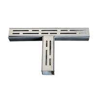 Caniveau Exterieur Grille de Drainage Kit de drainage pour caniveau extérieur béton, grille caniveau étroite, couvercle français acier Systèmes de Drainage(Black-Three-Way,WxH-3.5x3cm/1.4x1.2in)