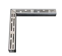 Caniveau Exterieur Grille de Drainage Kit de drainage pour caniveau extérieur béton, grille caniveau étroite, couvercle français acier Systèmes de Drainage(Black-Right Angle,WxH-5x3cm/2x1.2in)