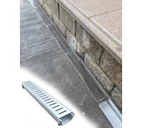 Caniveau Exterieur Grille en Acier Inoxydable et Base en Plastique, Panneau de Caniveau Souterrain pour Allée de Jardin, Patio, Kit de Drainage des Eaux Pluviales(60x10x6cm/23.6x3.9x2.4in)