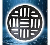 Caniveau Exterieur Grilles De Drainage 20cm-70cm Rond Plaque De Couverture D'égout En Fonte, Grille Crépine D'eau De Pluie Pour Terrasse Jardin(66cm-26in)