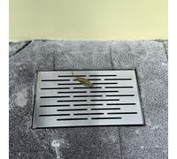 Caniveau Exterieur Grilles de Drainage extérieures en Acier Inoxydable, 60 x 30 x 3 cm, crépines de gouttière pour allée et Maison, grilles de tranchée linéaires en métal