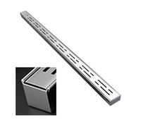 Caniveau Exterieur Kit de Caniveau avec Embout/sortie, Système de Drainage de Tranchée Sur Mesure, Gouttière de Dérivation D'eau pour Allée, Caniveaux de Tranchée en Acier Inoxydable(With End,5x3cm(2x