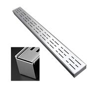 Caniveau Exterieur Kit de Caniveau avec Embout/sortie, Système de Drainage de Tranchée Sur Mesure, Gouttière de Dérivation D'eau pour Allée, Caniveaux de Tranchée en Acier Inoxydable(With End,10x5cm(4