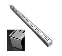 Caniveau Exterieur Kit de Caniveau avec Embout/sortie, Système de Drainage de Tranchée Sur Mesure, Gouttière de Dérivation D'eau pour Allée, Caniveaux de Tranchée en Acier Inoxydable(With End,5x5cm(2x