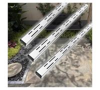 Caniveau Exterieur Kit De Caniveau De Drainage Linéaire for Extérieur, Tuyau De Drainage en Acier Inoxydable 304 avec Grilles Amovibles(3PACK,10x5cm(3.9x2.0in))