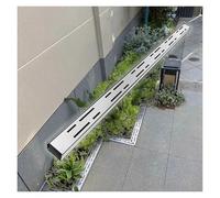 Caniveau Exterieur Kit De Caniveau De Tranchée en Acier Inoxydable, Système De Drainage for Terrasse/Cour/Garage/allée, Tuyau De Gouttière Rectangulaire Et Grilles D'égout(1PACK,10x3cm(3.9x1.2in))