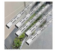 Caniveau Exterieur Kit De Caniveau De Tranchée en Acier Inoxydable, Système De Drainage for Terrasse/Cour/Garage/allée, Tuyau De Gouttière Rectangulaire Et Grilles D'égout(5PACK,7x3cm(2.8x1.2in))