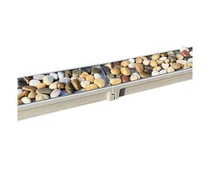 Caniveau Exterieur Kit De Caniveau, Jardin Paysage Bord De Route Cailloux Gouttière D'eau De Pluie/ Système De Drainage De Tranchée Commercial Avec Grille En Acier Inoxydable Grille En U(60x11x4cm(23