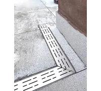 Caniveau Exterieur Kit de Caniveaux et D'angles à 90 Degrés en Acier Inoxydable, Système de Drainage pour Terrasse, Allée, Pavés, Tuyau de Rigole et Grilles D'égout(Corner,5x3cm/2x1.2in)