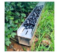 Caniveau Exterieur Kit de couvercles de drains extérieurs français, Plaque de Couverture de tranchée d'égout étroite pour allée en béton, parterres de Fleurs, Pierres latérales, Remplissage