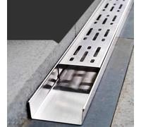 Caniveau Exterieur Kit de tranchées en Acier Inoxydable avec Grille de Drainage étroite, Couvre Les drains extérieurs en Acier Inoxydable 304 pour Jardins, trottoirs, allées, Drainage effica