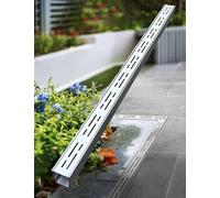 Caniveau Exterieur Kit Solutions de Drainage de Cour Systèmes, Béton Extérieur Tranchée Canal Allée Mince 5 10 15 20 CM, Canal Linéaire Drainant en Acier Inoxydable 100 CM(4 Pcs,WxH 20 x 5 cm)