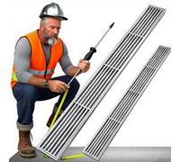 Caniveau Exterieur Lot De 2 Grilles De Drainage Étroites, Caniveau De Tranchée De 1 M Avec Grille Pour Extérieur, Kit De Drainage Des Eaux Pluviales(100x15cm/39.4x6in)