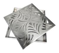 Caniveau Exterieur Métalliques pour Jardin, Couvercle de Regard Carré Extérieur avec Tamis, Bloque les Débris et les Feuilles(25x25x3cm/10x10x1in)