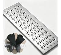 Caniveau Exterieur Système de Caniveaux en Acier Inoxydable, Grilles de Drainage Antidérapantes Texturées, Couvercle de Caniveau Rectangulaire(34.5x58cm(13.6x22.8"))
