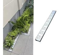 Caniveau Exterieur Système de Drainage de Tranchée Robuste pour La Cour, Canal de Drainage Extérieur avec Grille Amovible en Acier Inoxydable, Filtre de Drainage Linéaire pour Bloquer Les Débris(W8cmx