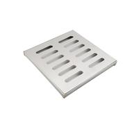 Caniveau Exterieur Système de Grille de Tranchée Protégée pour Arrêter Les Feuilles, Grille de Caniveau pour Les Eaux Pluviales Souterraines, Siphon de Sol Carré en Béton pour Garage et Usine(60x60x3c