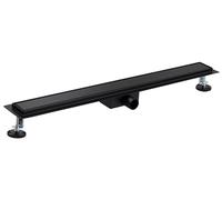Caniveau extra plat pour douche italienne reversible finition noir mat/ou à carreler longueur 80 centimètres - Avec siphon anti odeur et filtre pour cheveux NOYON & THIEBAULT