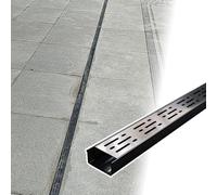 Caniveau mince avec grille - Solut efficace pour canalisations gazières et jardins - Facile à installer pour empêcher l'eau de s'accumuler lourdement